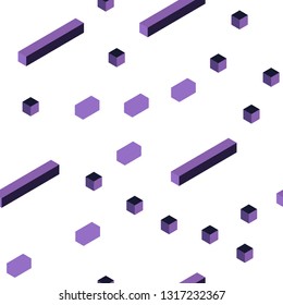Light Purple vector seamless, isometric background with rectangles. Illustration with set of colorful rectangles. Texture for window blinds, curtains.