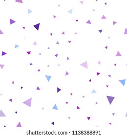 Light Purple vector seamless layout with lines, triangles. Illustration with set of colorful triangles. Pattern for busines ad, booklets, leaflets