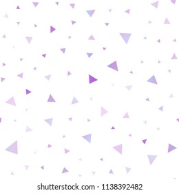 Light Purple vector seamless layout with lines, triangles. Triangles on abstract background with colorful gradient. Best design for your ad, poster, banner.