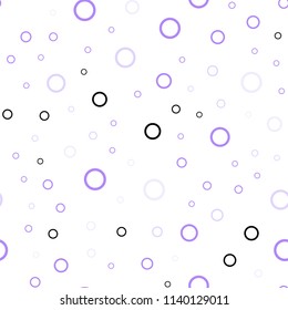 Light Purple vector seamless layout with circle shapes. Modern abstract illustration with colorful water drops. Pattern can be used for beautiful websites.