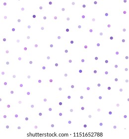 Light Purple vector seamless layout with circle shapes. Abstract illustration with colored bubbles in nature style. New design for ad, poster, banner of your website.