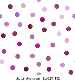 Light Purple vector seamless layout with circle shapes. Beautiful colored illustration with blurred circles in nature style. Beautiful design for your business natural advert.
