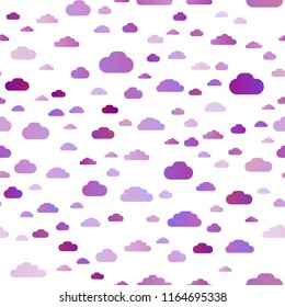 Light Purple vector seamless layout with cloudscape. Modern illustration with colorful gradient clouds. Pattern for design of window blinds, curtains.