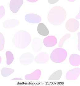Light Purple vector seamless layout with circle spots. Illustration with set of shining colorful abstract circles. Pattern for design of fabric, wallpapers.