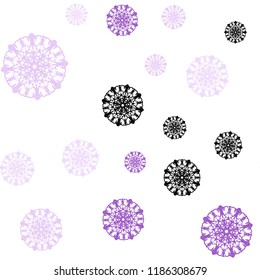 Light Purple vector seamless layout with bright snowflakes. Decorative shining illustration with snow on abstract template. Template for business cards, websites.