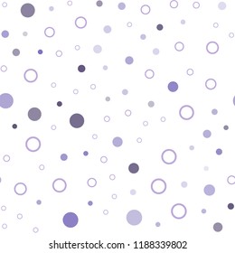 Light Purple vector seamless layout with circle shapes. Illustration with set of shining colorful abstract circles. Pattern for design of window blinds, curtains.