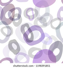 Light Purple vector seamless layout with circle spots. Blurred bubbles on abstract backdrop with colorful gradient. Pattern for design of fabric, wallpapers.