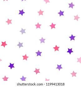 Light Purple vector seamless layout with bright stars. Blurred decorative design in simple style with stars. The template can be used as a background.