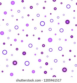 Light Purple vector seamless layout with circle shapes. Abstract illustration with colored bubbles in nature style. Trendy design for wallpaper, fabric makers.