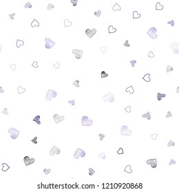 Light Purple vector seamless layout with sweet hearts. Illustration with hearts in love concept for valentine's day. Design for ad, poster, banner of Valentine Day.