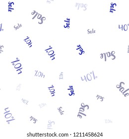 Light Purple vector seamless layout with discount of 40%. Colorful set of  percentage signs in simple style. Pattern for ads, posters, banners of sales.