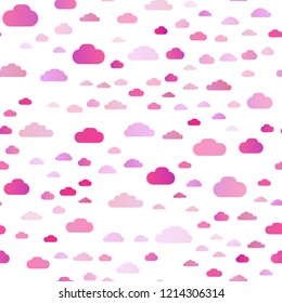 Light Purple vector seamless layout with cloudscape. Colorful illustration with abstract clouds. Pattern for design of window blinds, curtains.