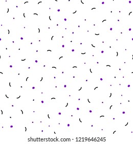 Light Purple vector seamless layout with circles, lines. Glitter abstract illustration with connection of triangle structure. Trendy design for wallpaper, fabric makers.