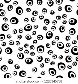Light Purple vector seamless layout with circle spots. Blurred bubbles on abstract backdrop with colorful gradient. Pattern for trendy fabric, wallpapers.