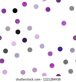 Light Purple vector seamless layout with circle shapes. Blurred decorative design in abstract style with bubbles. The pattern can be used for aqua ad, booklets.