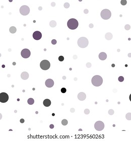 Light Purple vector seamless layout with circle shapes. Illustration with set of shining colorful abstract circles. Trendy design for wallpaper, fabric makers.