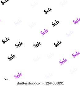 Light Purple vector seamless layout with discount words. Colored words of sales with gradient on white background. Pattern for ads, posters, banners of sales.
