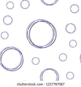 Light Purple vector seamless layout with circle shapes. Illustration with set of shining colorful abstract circles. Texture for window blinds, curtains.