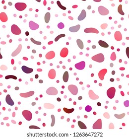 Light Purple vector seamless layout with circle spots. Illustration with set of shining colorful abstract circles. Pattern for design of fabric, wallpapers.
