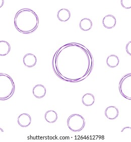 Light Purple vector seamless layout with circle shapes. Beautiful colored illustration with blurred circles in nature style. Pattern for design of fabric, wallpapers.