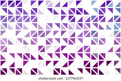 Light Purple vector seamless layout with lines, triangles. Beautiful illustration with triangles in nature style. Template for business cards, websites.
