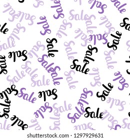 Light Purple vector seamless layout with discount of 70, 90%. Shining colorful illustration with isolated selling prices. Template for season sales, shopping ads.
