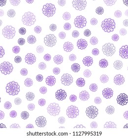 Light Purple vector seamless natural abstract pattern. Modern geometrical abstract illustration with flowers. Template for backgrounds of cell phones.