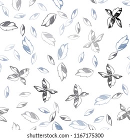 Light Purple vector seamless natural artwork with leaves. An elegant bright illustration with leaves in Natural style. Design for textile, fabric, wallpapers.