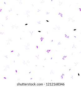 Light Purple vector seamless natural pattern with leaves. leaves on elegant natural pattern with gradient. Pattern for trendy fabric, wallpapers.