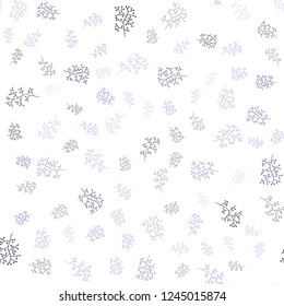 Light Purple vector seamless natural backdrop with leaves, branches. Leaves and branches with gradient on white background. Template for business cards, websites.