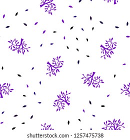 Light Purple vector seamless natural background with leaves, branches. Modern abstract illustration with leaves and branches. Pattern for trendy fabric, wallpapers.