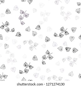Light Purple vector seamless natural backdrop with leaves. leaves on blurred abstract background with gradient. Trendy design for wallpaper, fabric makers.