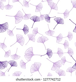 Light Purple vector seamless natural artwork with leaves. Colorful illustration in doodle style with leaves. Design for wallpaper, fabric makers.