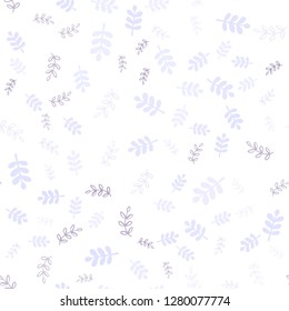 Light Purple vector seamless natural pattern with leaves, branches. Leaves and branches with gradient on white background. Design for textile, fabric, wallpapers.