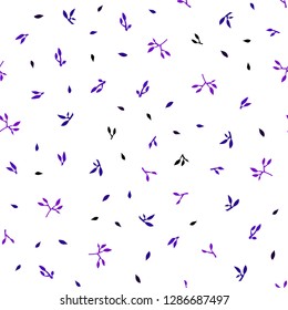 Light Purple vector seamless natural artwork with leaves. An elegant bright illustration with leaves in Natural style. Trendy design for wallpaper, fabric makers.
