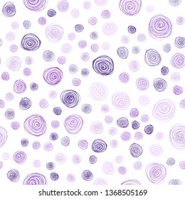 Light Purple vector seamless natural elegant template. A vague abstract illustration with flowers in doodles style. Hand painted design for web, wrapping, wallpaper.