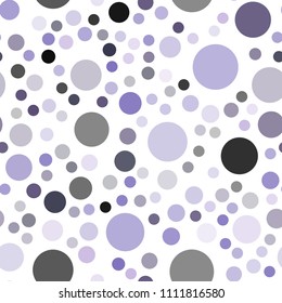 Light Purple vector seamless pattern with spheres. Blurred decorative design in abstract style with bubbles. Pattern can be used for futuristic ad, booklets.