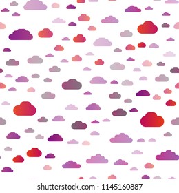 Light Purple vector seamless pattern with clouds. Colorful illustration consisted of abstract clouds. Pattern for design of window blinds, curtains.