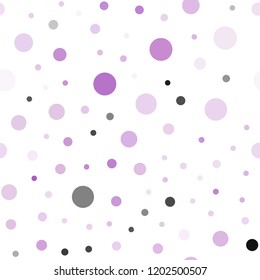 Light Purple vector seamless pattern with spheres. Abstract illustration with colored bubbles in nature style. Pattern for design of window blinds, curtains.