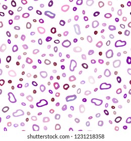 Light Purple vector seamless pattern with spheres. Blurred decorative design in abstract style with bubbles. Design for textile, fabric, wallpapers.