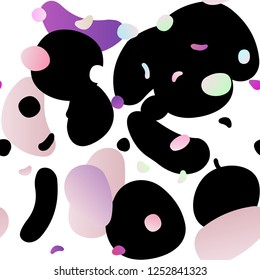 Light Purple vector seamless pattern with spheres. Blurred decorative design in abstract style with bubbles. Pattern for trendy fabric, wallpapers.