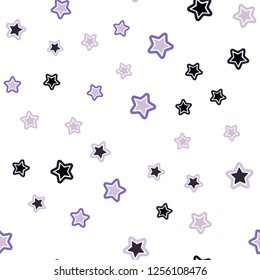 Light Purple vector seamless pattern with christmas stars. Modern geometrical abstract illustration with stars. Texture for window blinds, curtains.