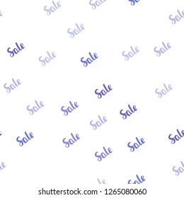 Light Purple vector seamless pattern with sale signs. Colorful set of  percentage signs in simple style. Template for season sales, shopping ads.