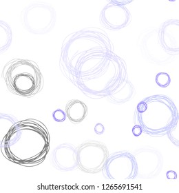 Light Purple vector seamless pattern with spheres. Glitter abstract illustration with blurred drops of rain. Pattern for trendy fabric, wallpapers.
