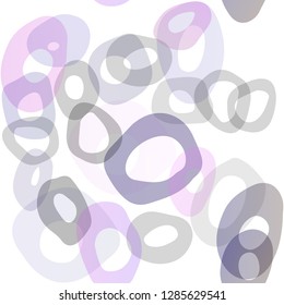 Light Purple vector seamless pattern with spheres. Glitter abstract illustration with blurred drops of rain. Pattern for trendy fabric, wallpapers.