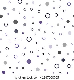 Light Purple vector seamless pattern with spheres. Blurred bubbles on abstract background with colorful gradient. Trendy design for wallpaper, fabric makers.