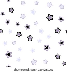Light Purple vector seamless pattern with christmas stars. Stars on blurred abstract background with gradient. Pattern for trendy fabric, wallpapers.