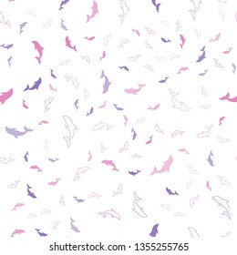 Light Purple vector seamless pattern with sea dolphins. Modern abstract illustration with sea dolphins. Template for natural magazines.