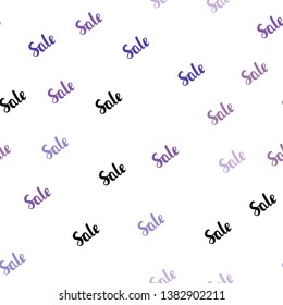 Light Purple vector seamless pattern with sale signs. Colorful set of  percentage signs in simple style. Backdrop for ads, leaflets of Black Friday.