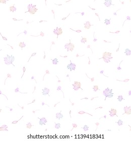 Light Purple vector seamless sketch texture. Doodle illustration of leaves in Origami style with gradient. New template for your business design.